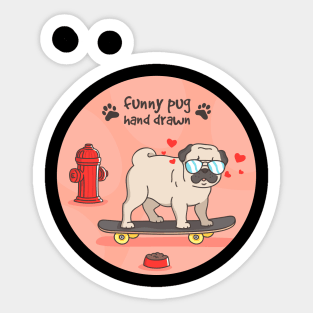 Funny Pug Sticker